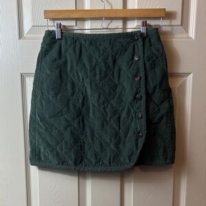 Madewell Forest Green Quilted Mini Skirt
